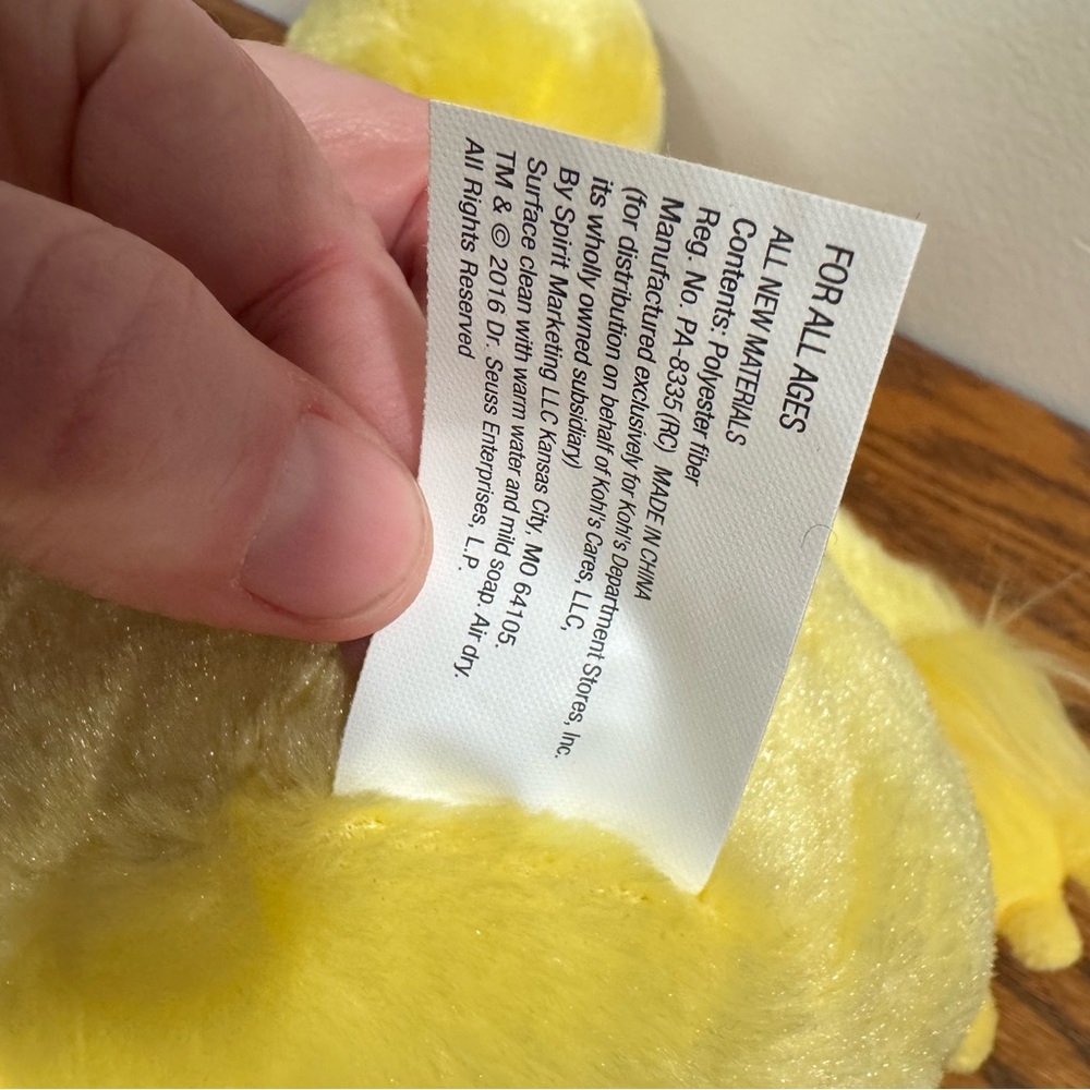 NWT Kohl's Cares‎ The Sneetches Dr. Seuss 16" Yellow Stuffed Animal Plush - Picture 9 of 9